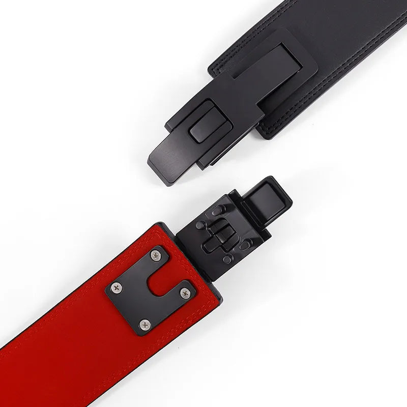 Cowhide SBD Weightlifting Belt Leather Waist Support Lever Buckle Powerlifting Strong Pull Squat Deadlift Gym Training Fitness