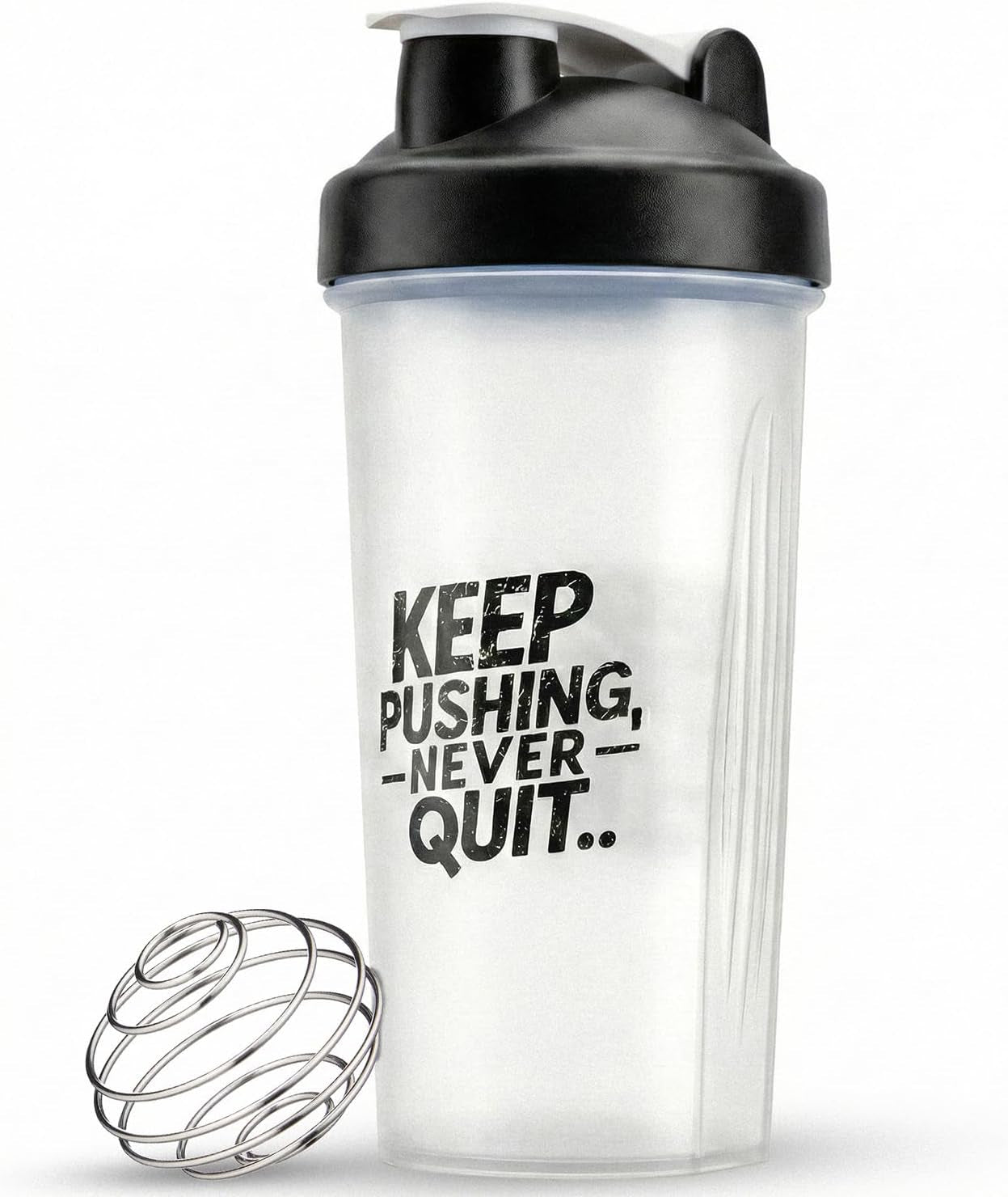 Protein Shaker Bottle, 600Ml with Wire Mixing Ball, Leak-Proof, Bpa-Free, Dishwasher Safe, Gym Shaker for Protein Shakes, Pre-Workout & Supplements Drinks
