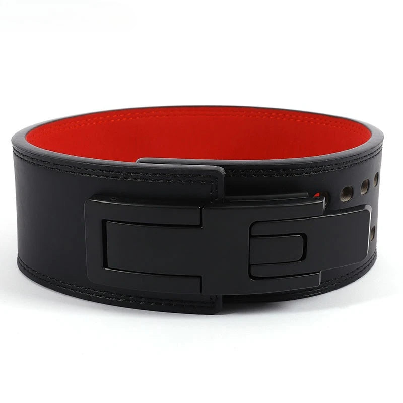 Cowhide SBD Weightlifting Belt Leather Waist Support Lever Buckle Powerlifting Strong Pull Squat Deadlift Gym Training Fitness