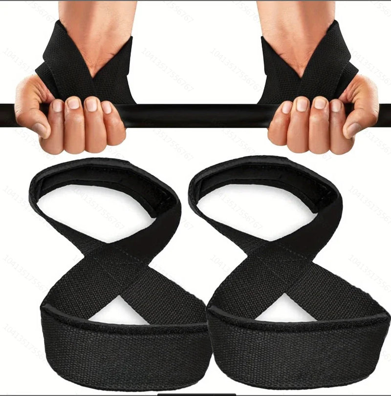 Padded Figure 8 Straps Deadlift Weight Lifting Wrist Straps Power Lifters Workout Pull-Ups Horizontal Bar Gym Fitness
