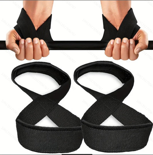 Padded Figure 8 Straps Deadlift Weight Lifting Wrist Straps Power Lifters Workout Pull-Ups Horizontal Bar Gym Fitness