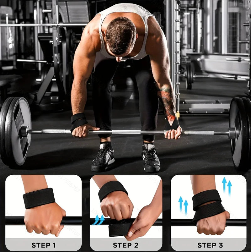 Padded Figure 8 Straps Deadlift Weight Lifting Wrist Straps Power Lifters Workout Pull-Ups Horizontal Bar Gym Fitness