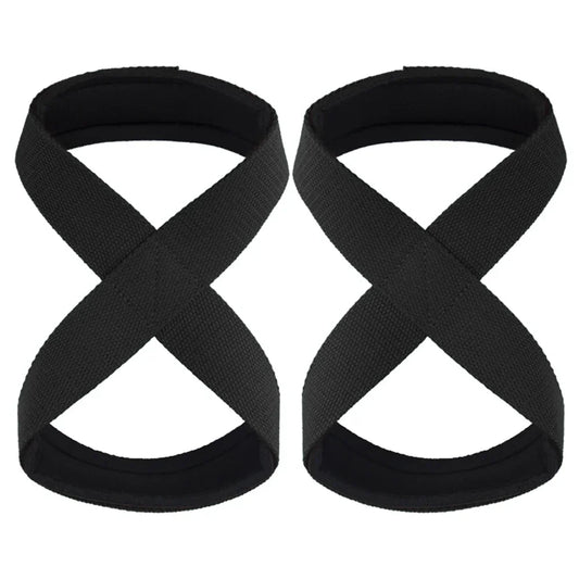 Padded Figure 8 Straps Deadlift Weight Lifting Wrist Straps Power Lifters Workout Pull-Ups Horizontal Bar Gym Fitness
