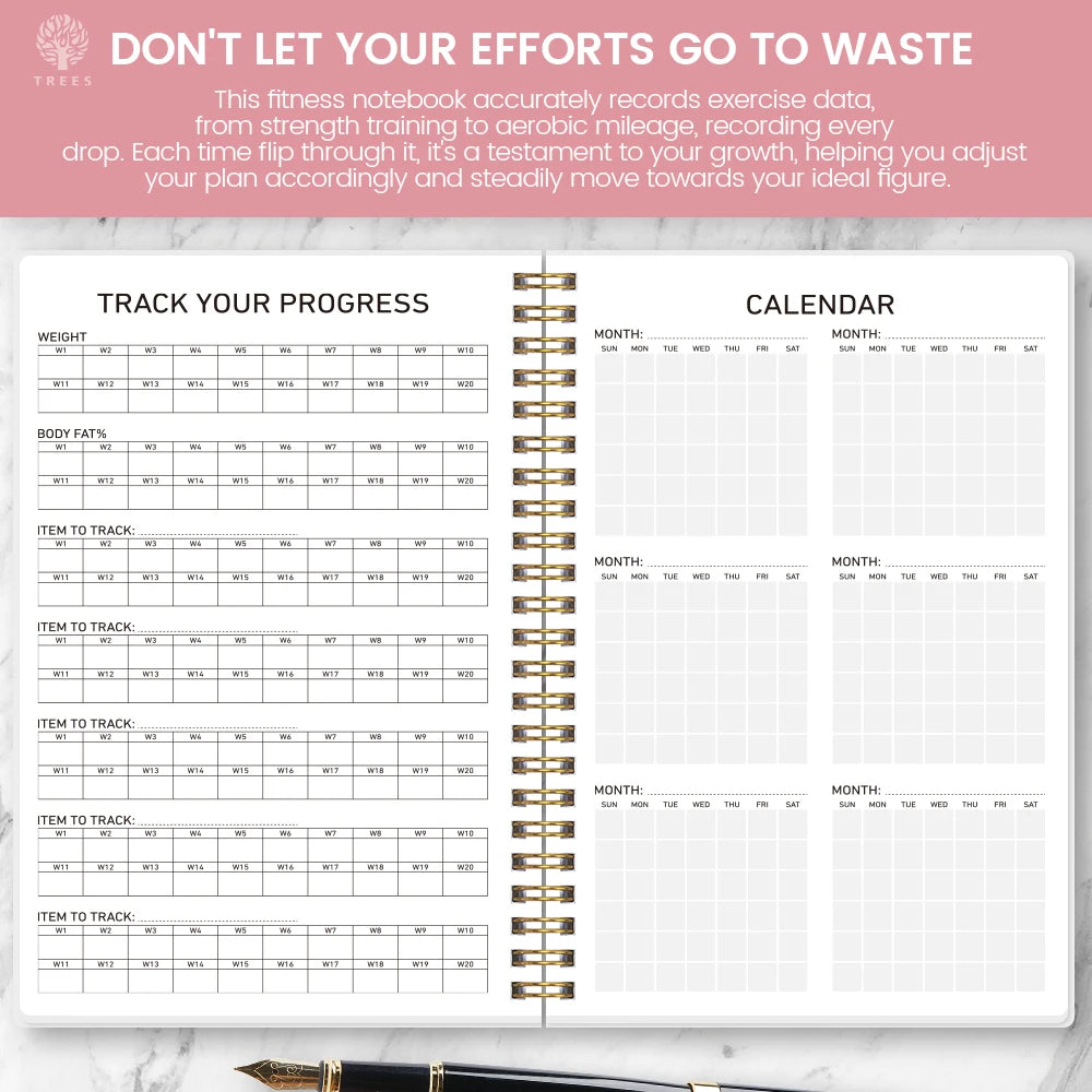 GymEquipz Spiral Bound Workout Logbook