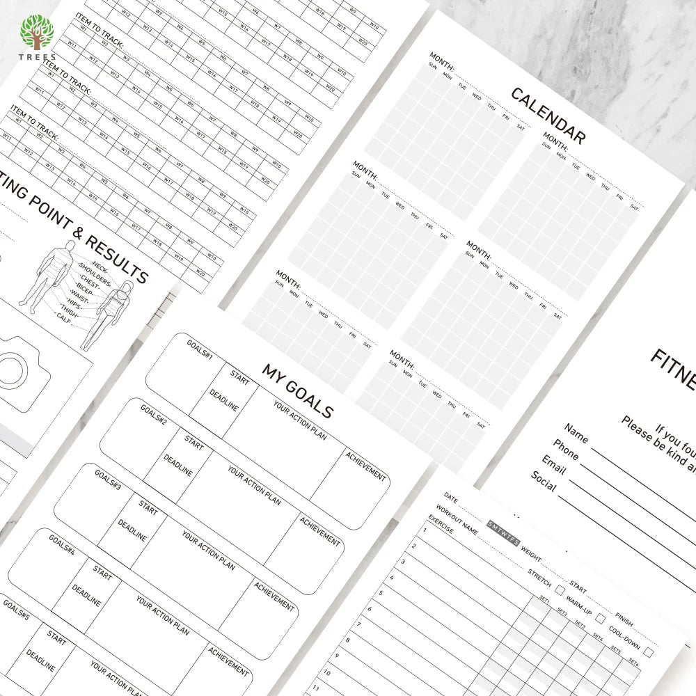 GymEquipz Spiral Bound Workout Logbook