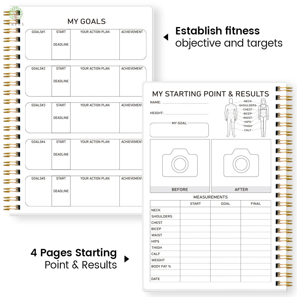 GymEquipz Spiral Bound Workout Logbook